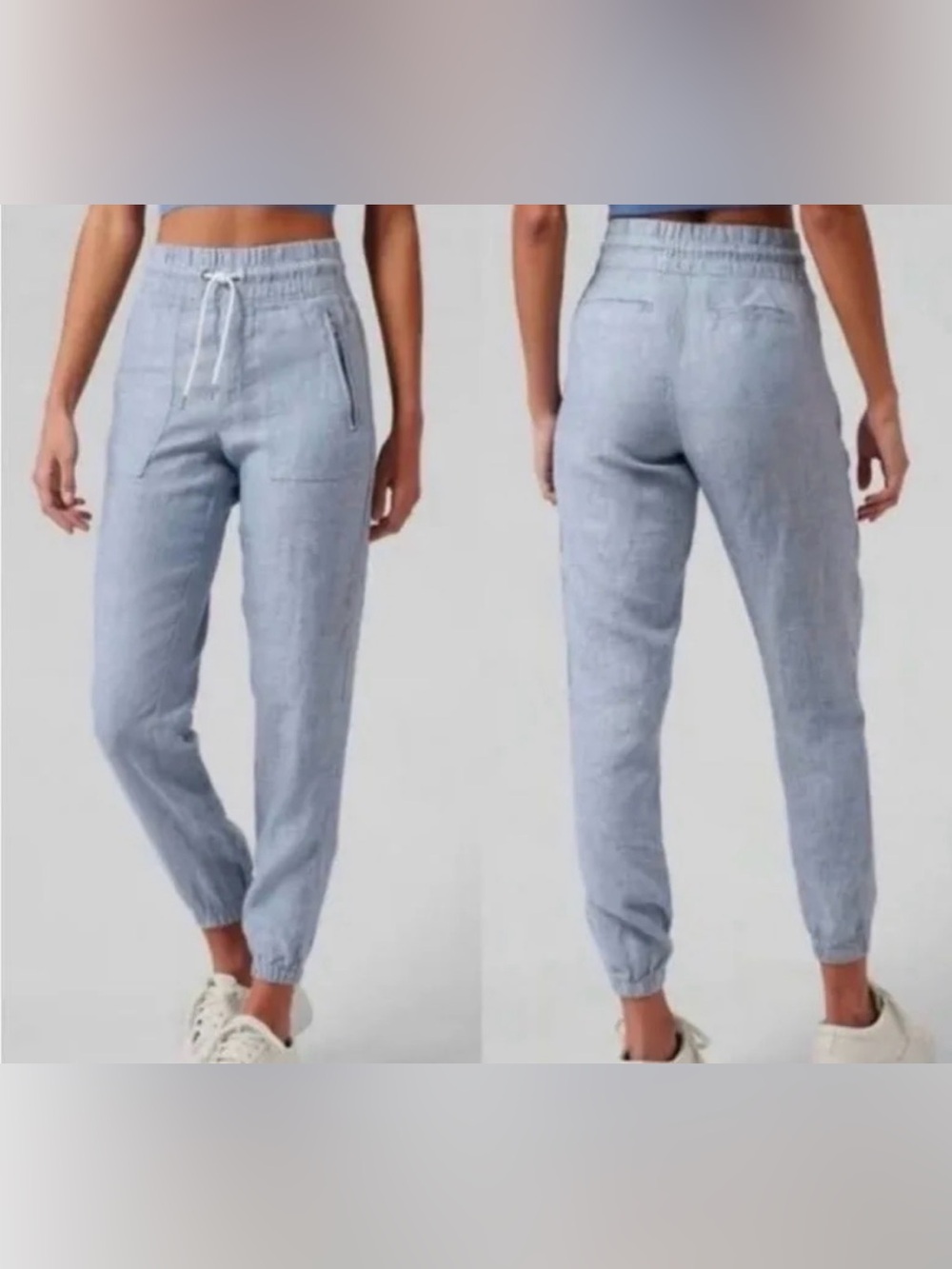 Athleta Cabo Chambray Drawstring Jogger Pants 14